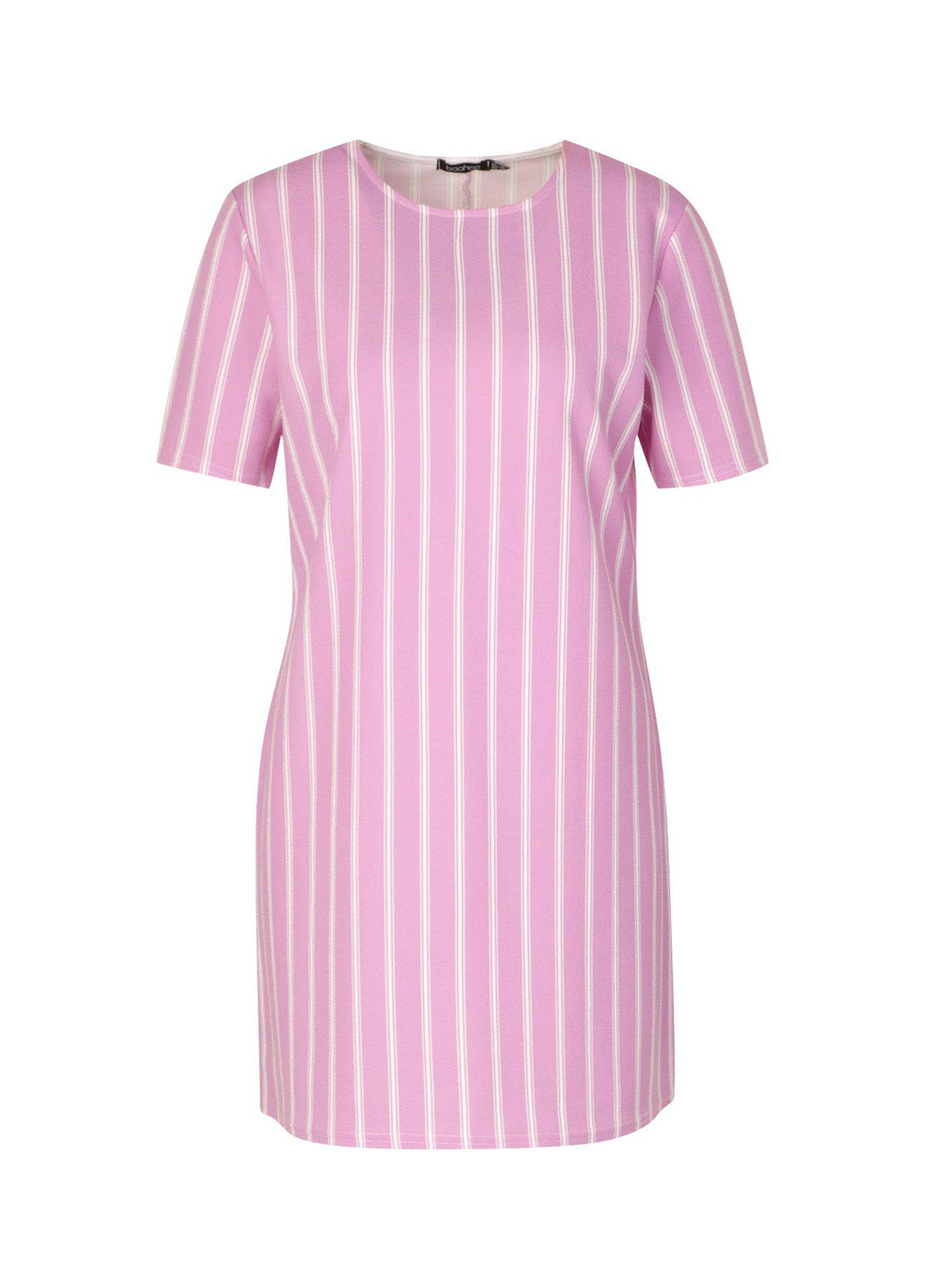 Розовое кэжуал платье Boohoo в полоску