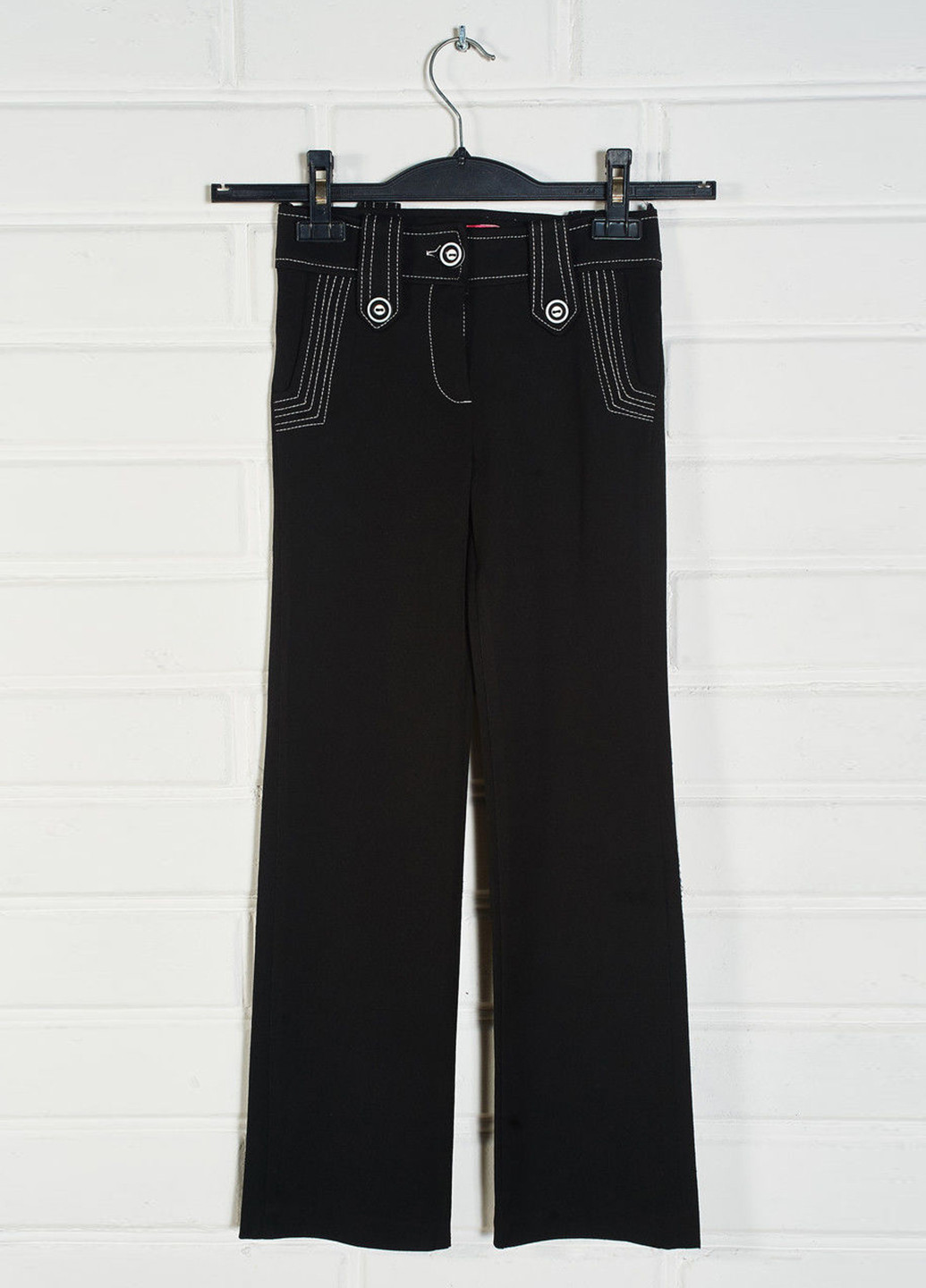 Черные классические демисезонные со средней талией брюки R.M.L