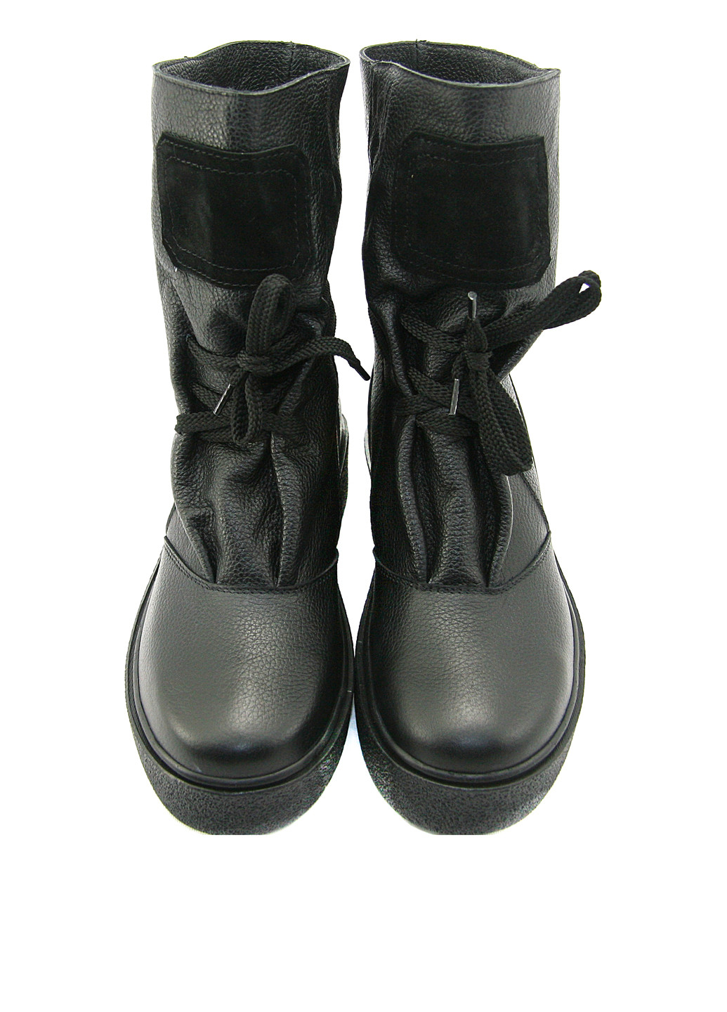 Черные зимние полусапоги Mila