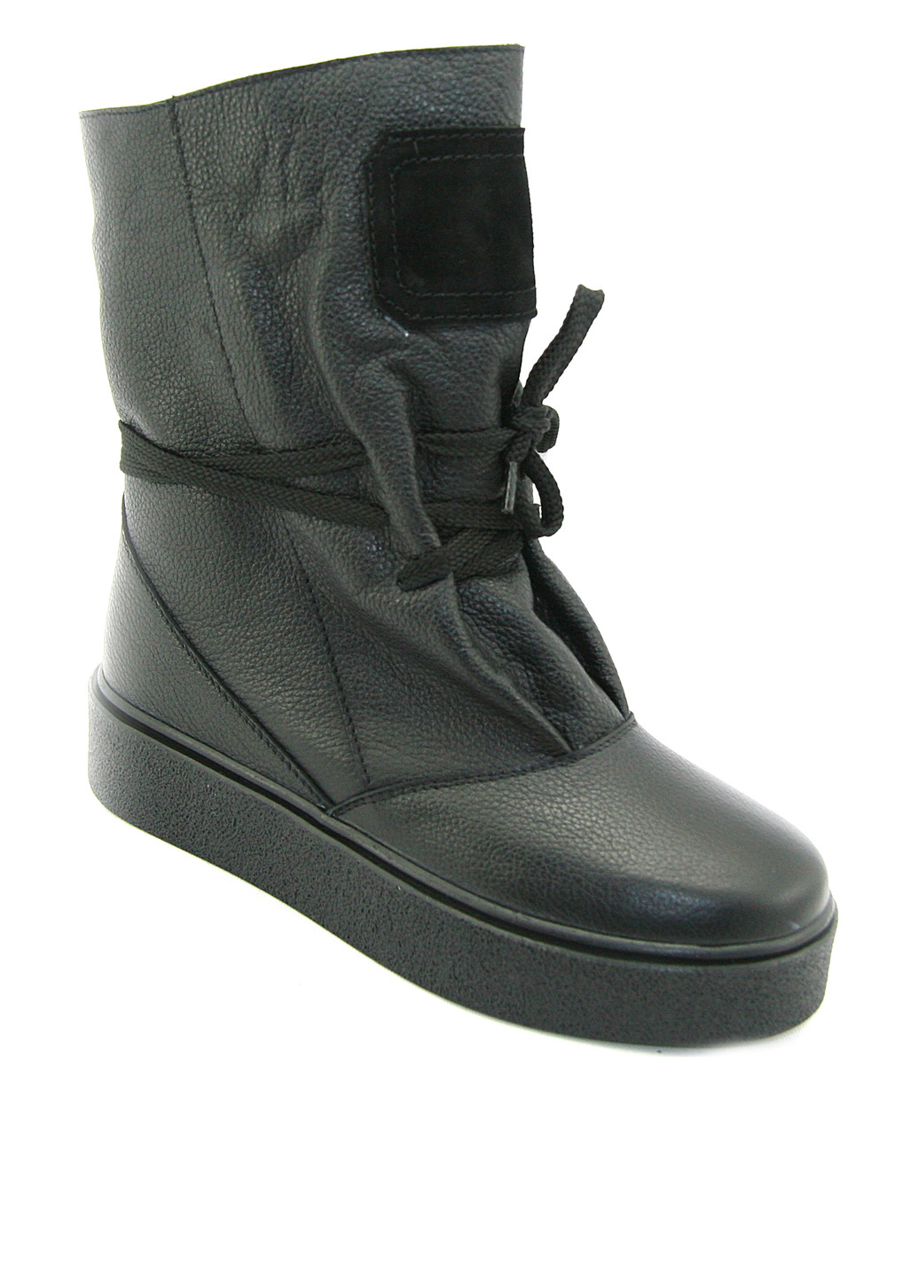 Черные зимние полусапоги Mila