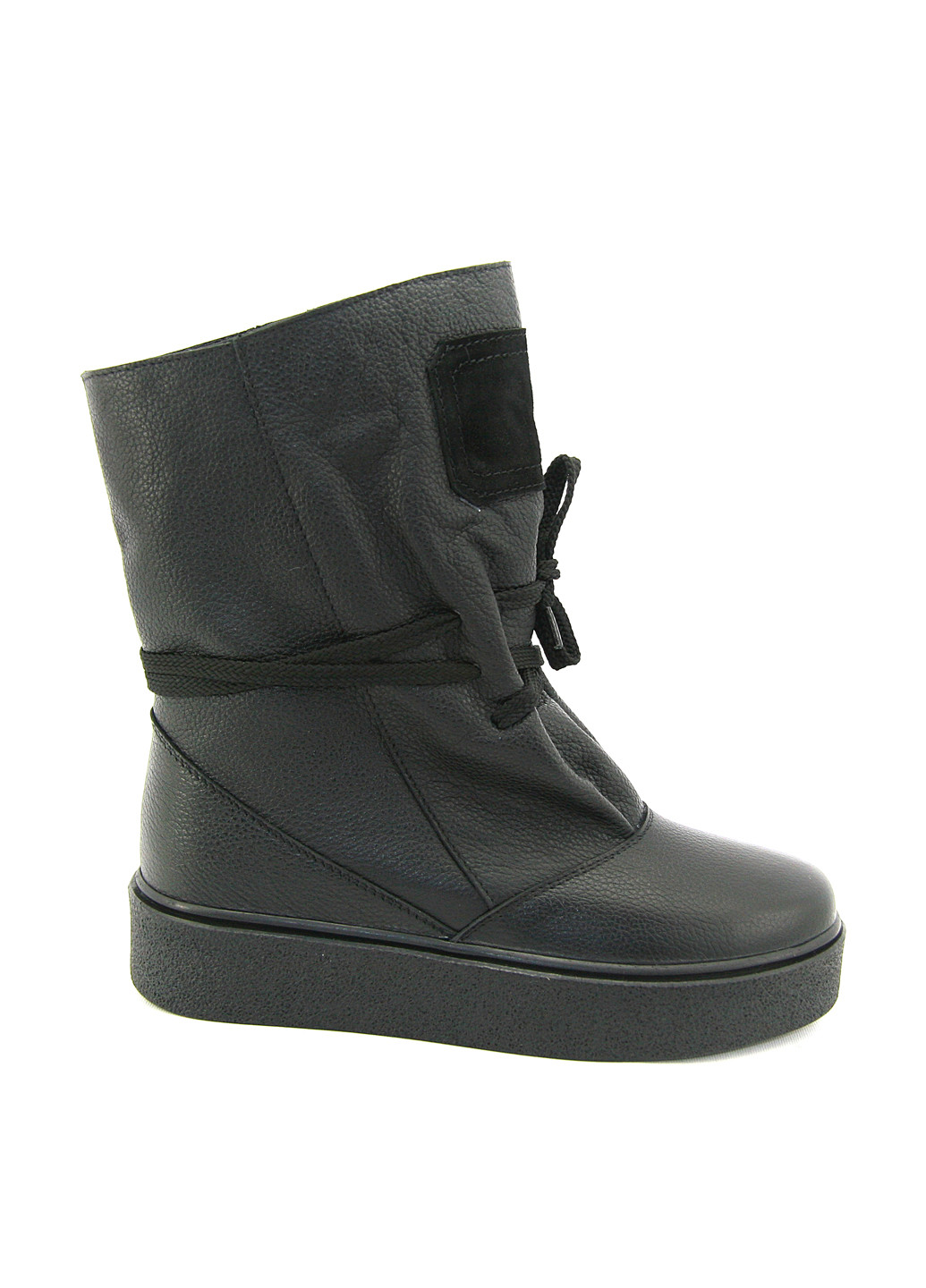 Черные зимние полусапоги Mila