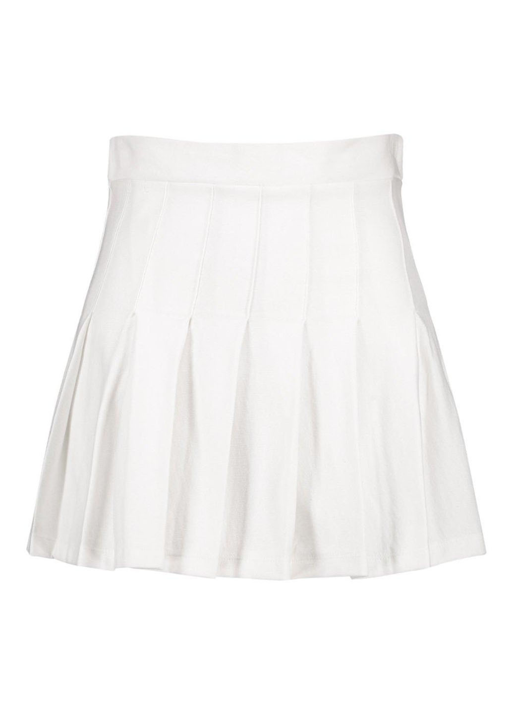 Белая кэжуал однотонная юбка Boohoo плиссе
