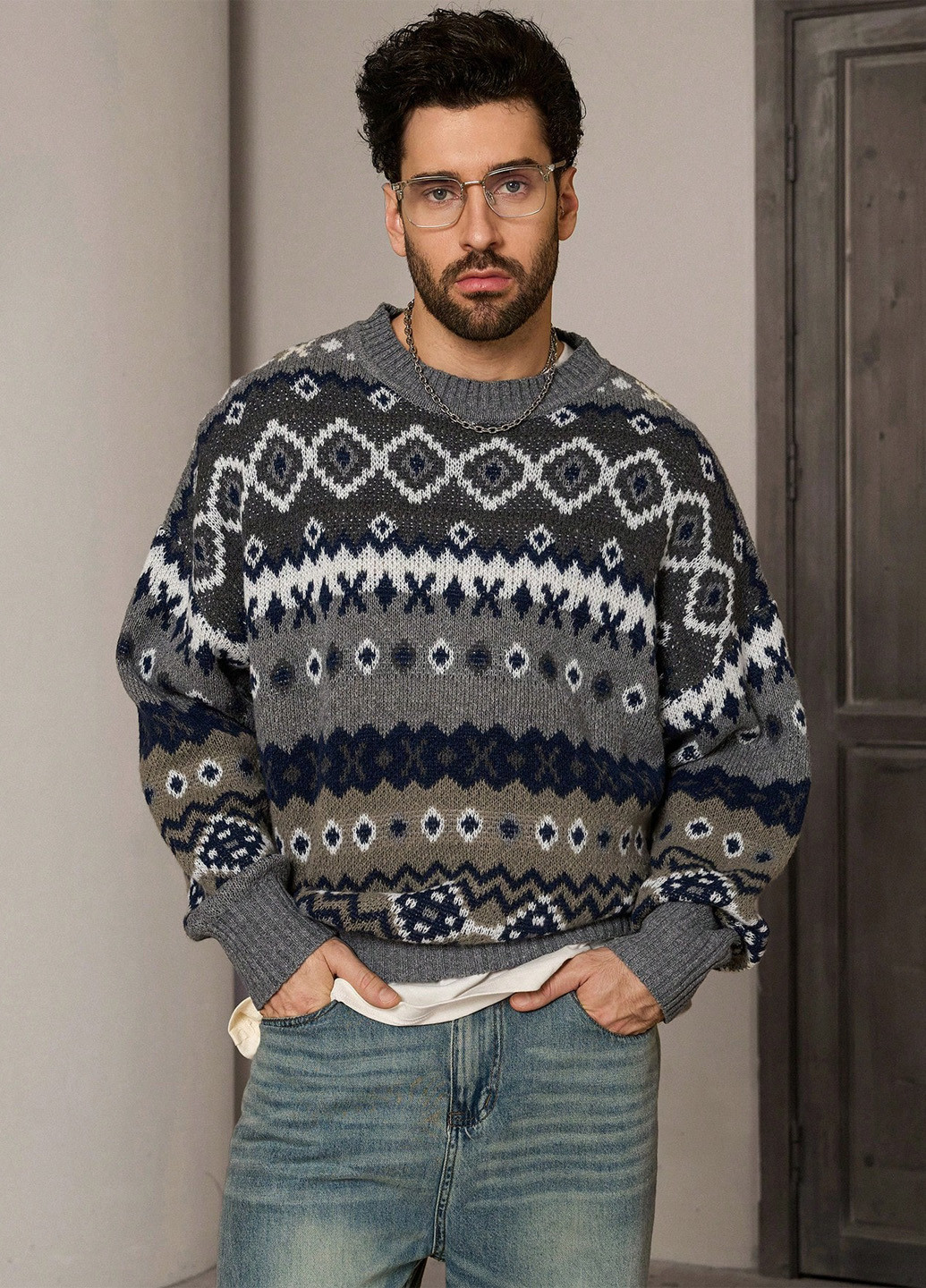 Комбинированный демисезонный джемпер джемпер SHEIN