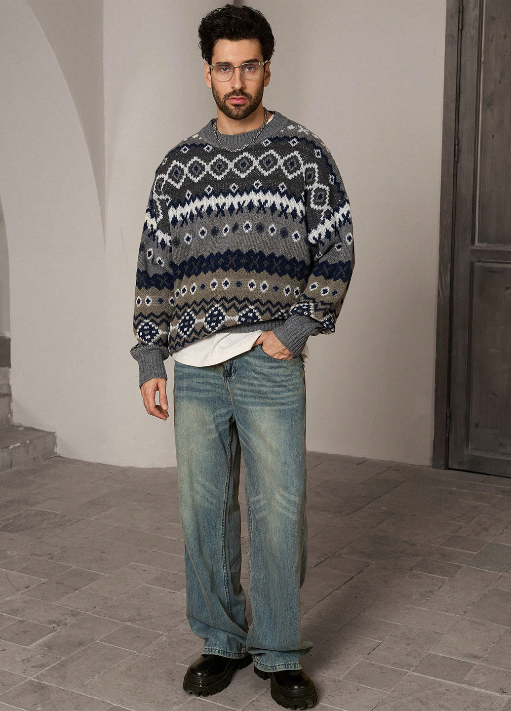 Комбинированный демисезонный джемпер джемпер SHEIN