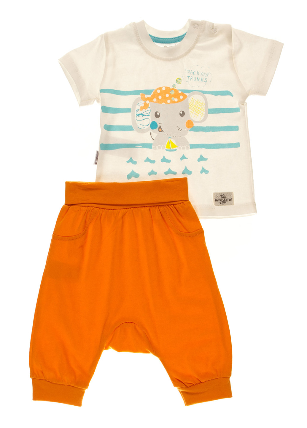Помаранчевий літній комплект (футболка, штани) Miniworld