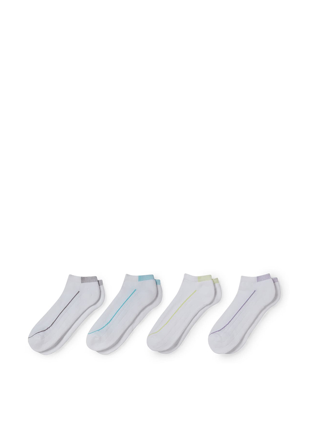 Белые носки (4 пары) C&A однотонные (296719440)