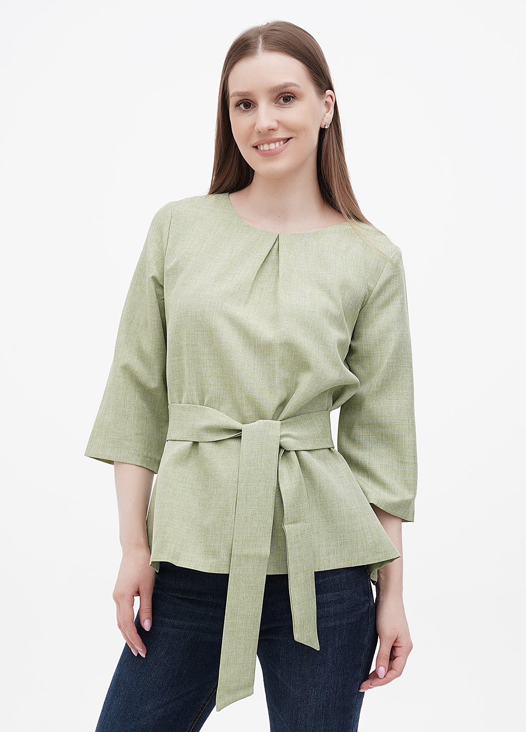 Сіро-зелена блуза Dioni
