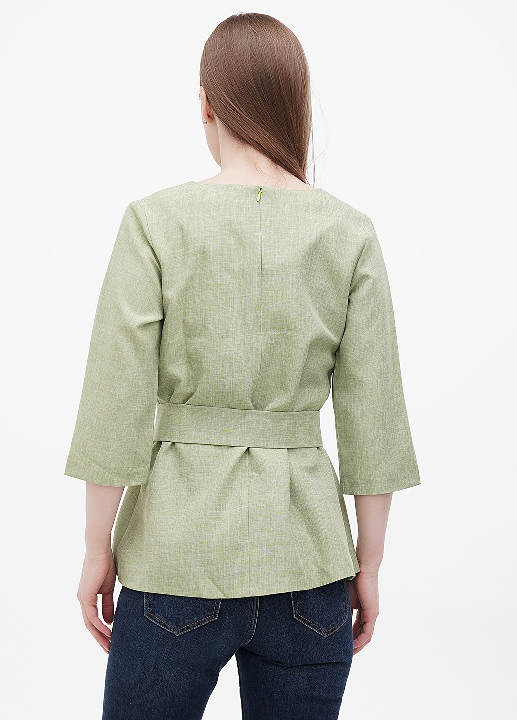 Серо-зеленая летняя блуза Dioni