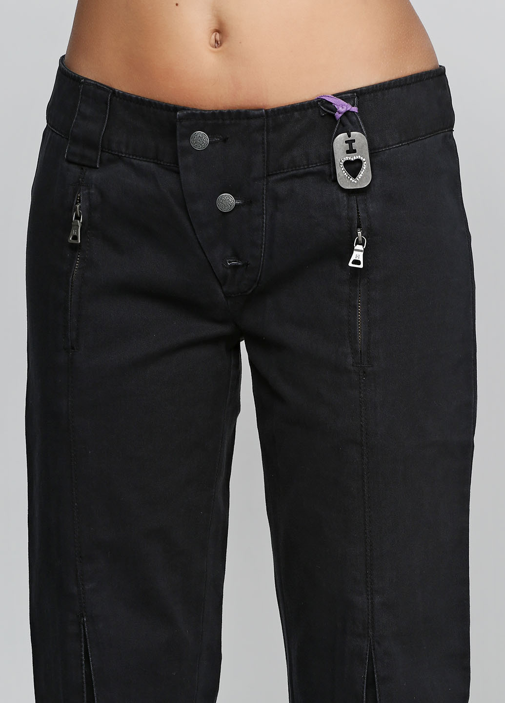 Черные кэжуал демисезонные прямые брюки Silvian Heach