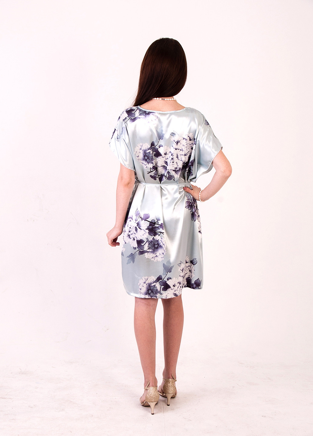Світло-блакитна кежуал плаття, сукня Mulberry з квітковим принтом