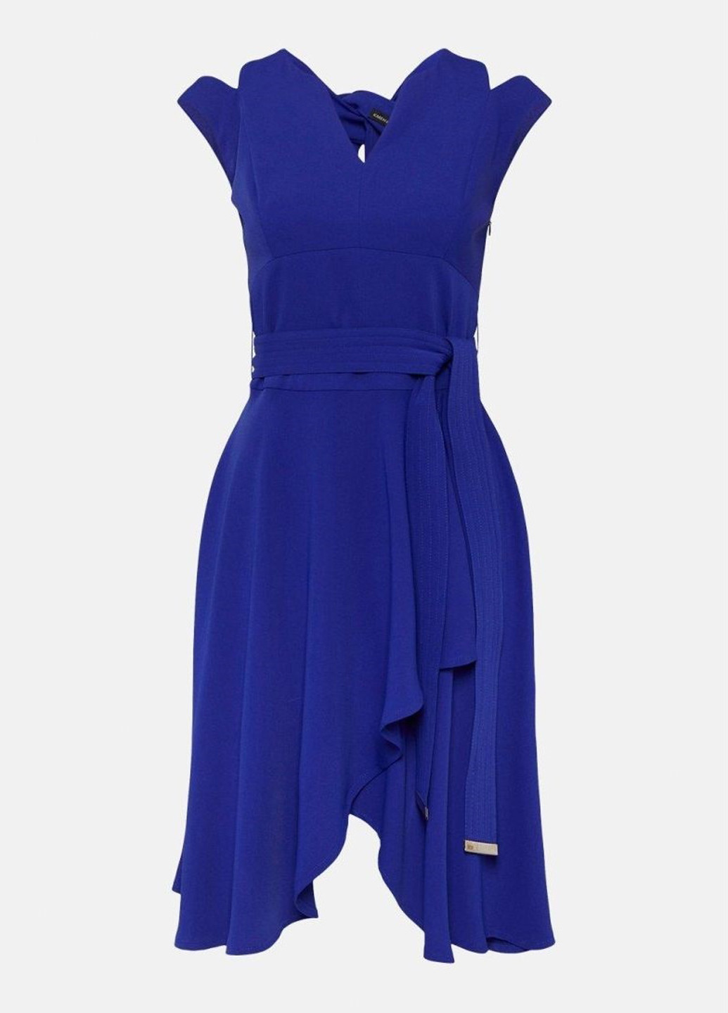 Синее кэжуал платье клеш Karen Millen однотонное