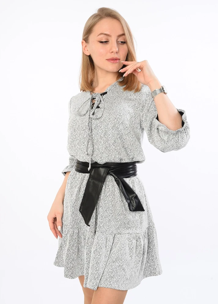 Сіра коктейльна сукня Let's Shop однотонна