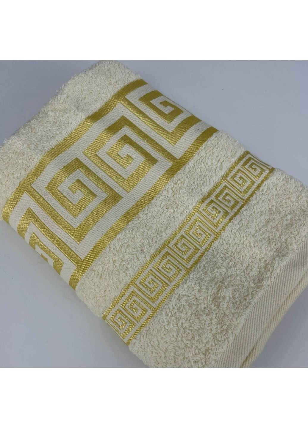 No Brand полотенце для лица махровое febo vip cotton grek турция 6388 молочное 50х90 см комбинированный производство - Украина
