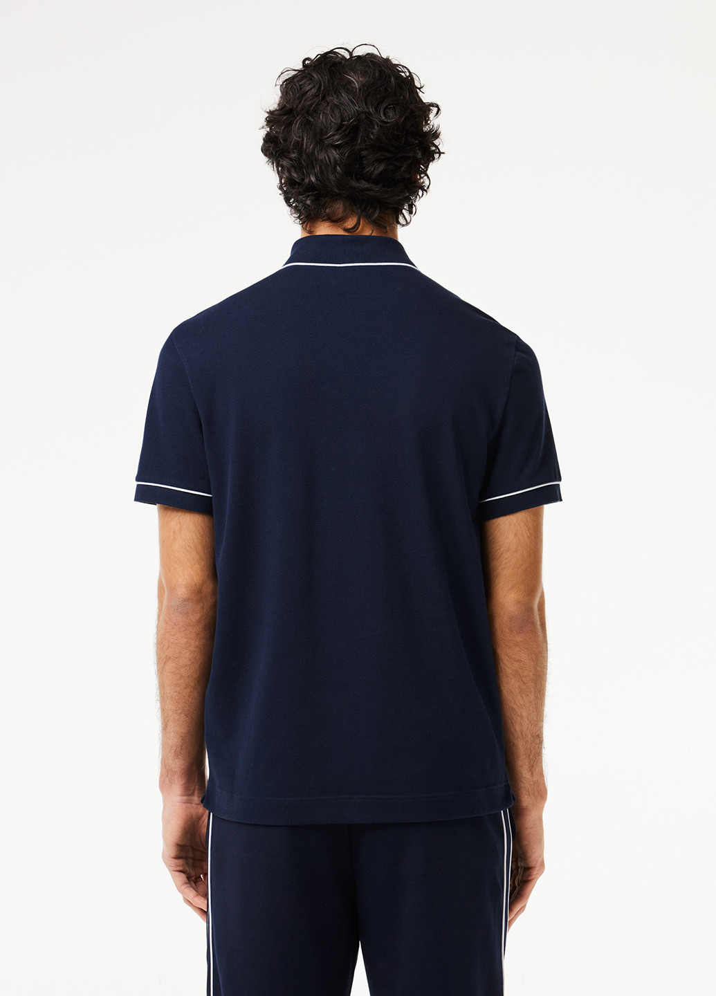 Темно-синяя футболка-поло для мужчин Lacoste однотонная