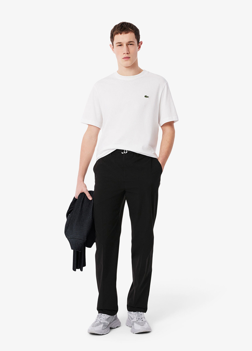 Черные кэжуал демисезонные прямые брюки Lacoste