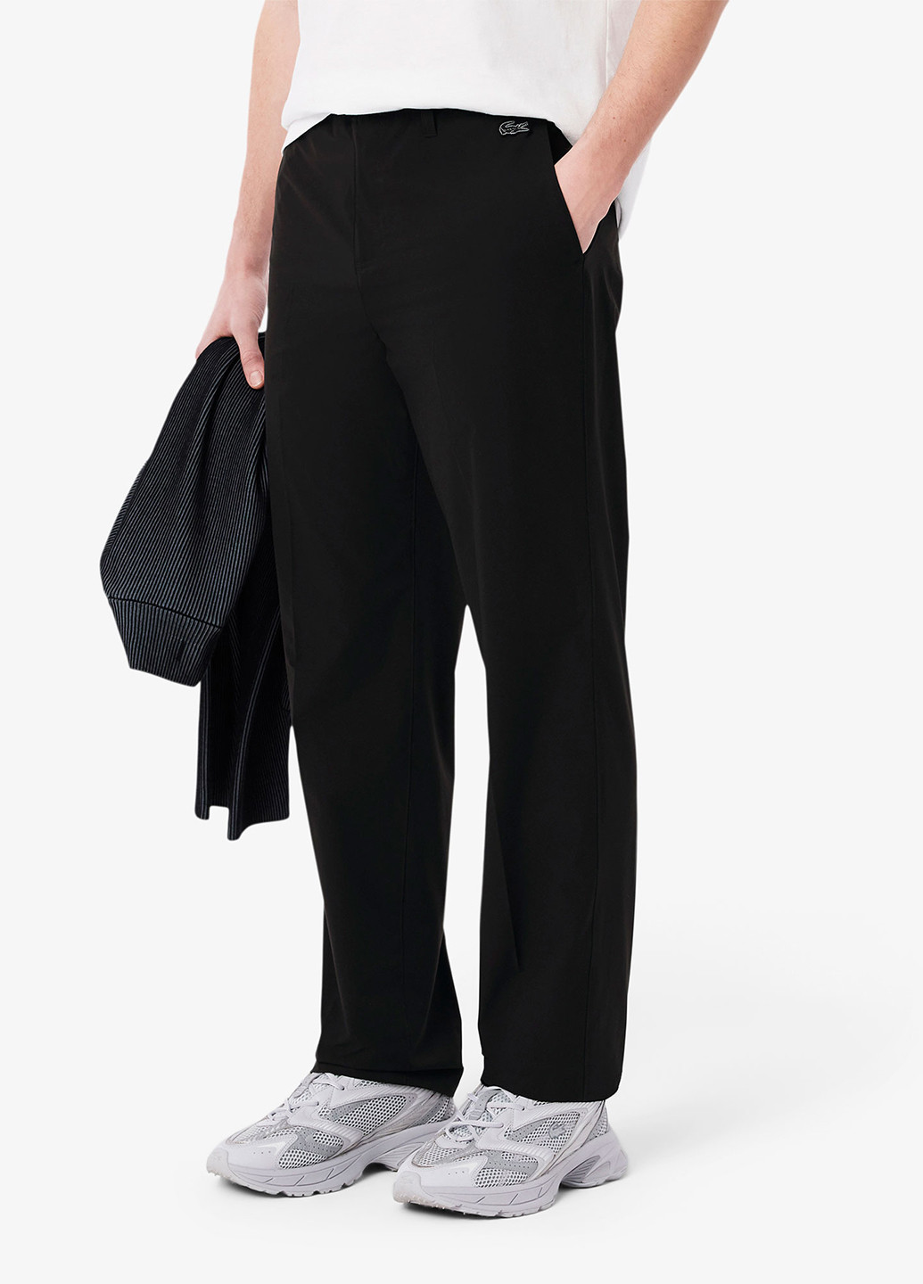 Черные кэжуал демисезонные прямые брюки Lacoste