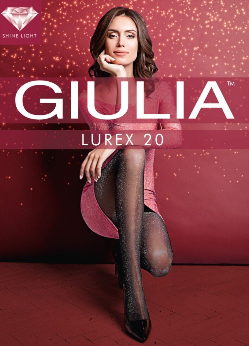 Колготки Giulia LUREX 20 (1) рисунки чёрные повседневные