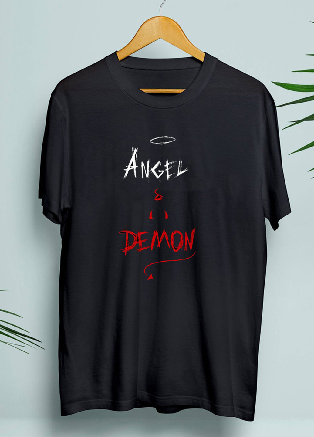 Чорна футболка чорна чоловіча angel & demon Zuzu