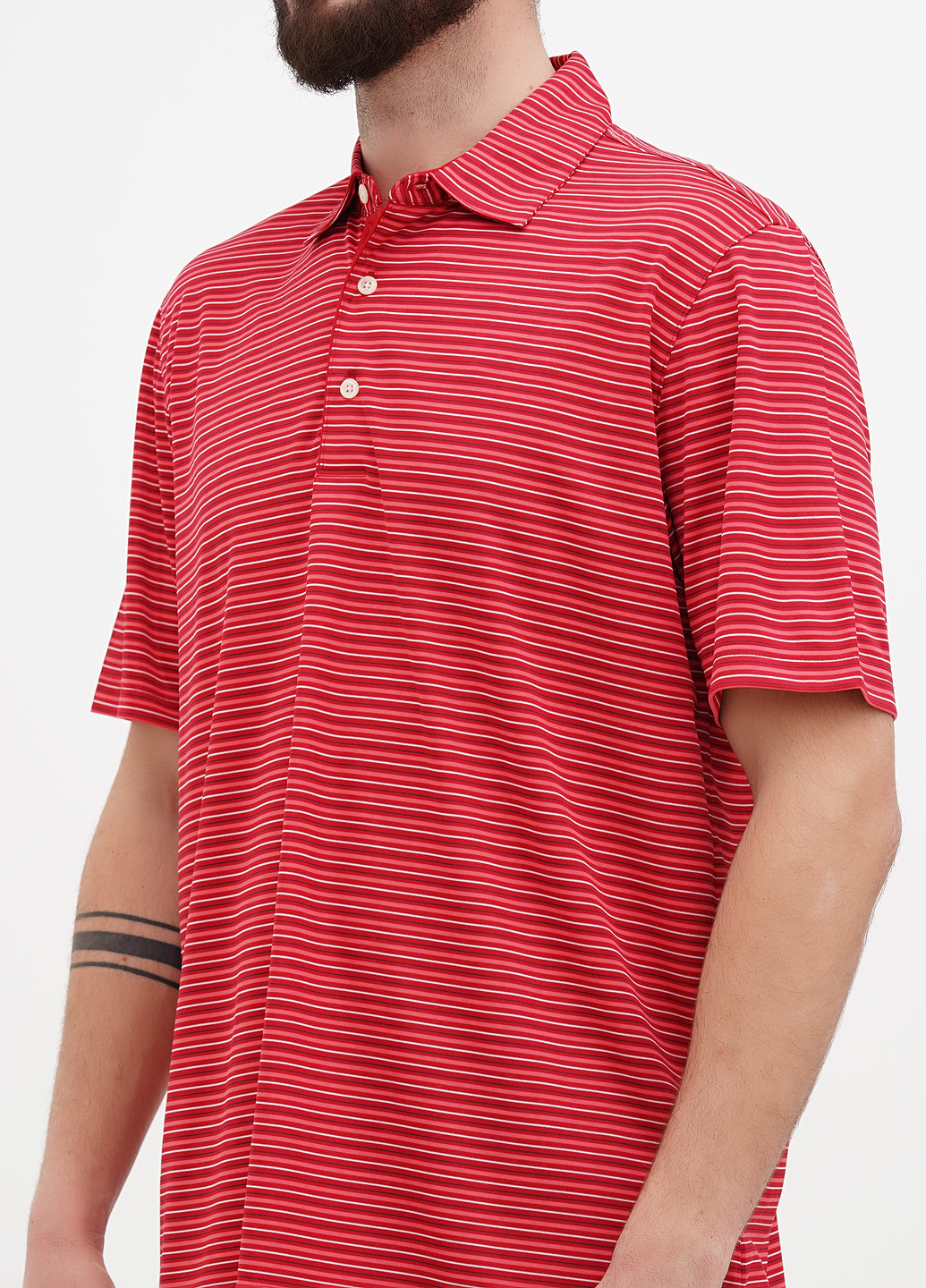 Бордовая футболка-поло для мужчин Greg Norman в полоску