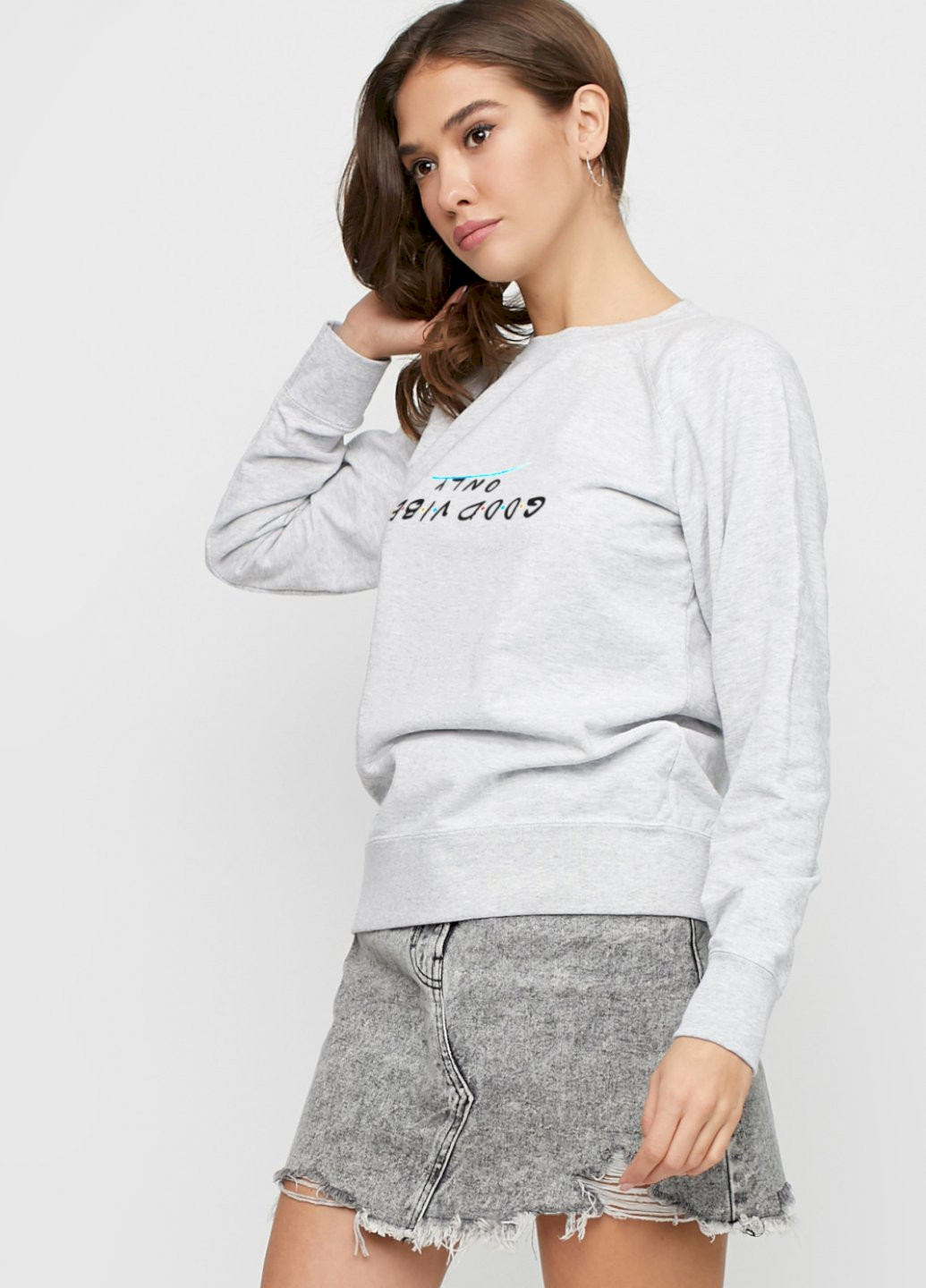 Серый свитшот женский /no flis/ YAPPI рисунок (251467754)