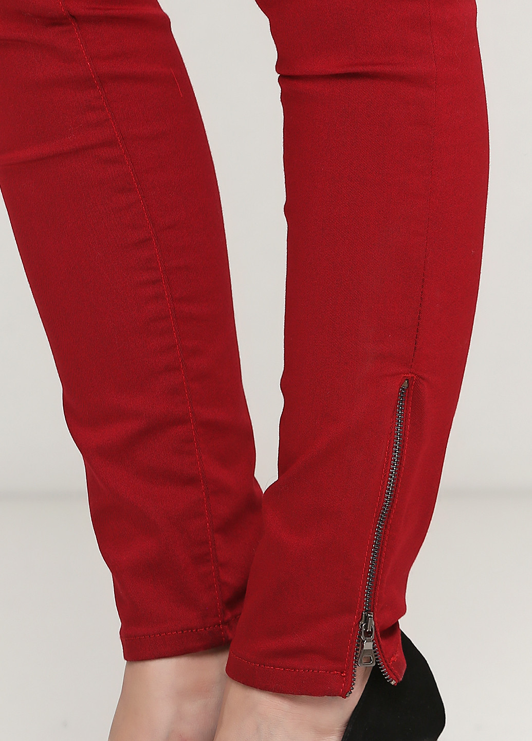 Бордовые джинсовые демисезонные зауженные брюки Liu Jo