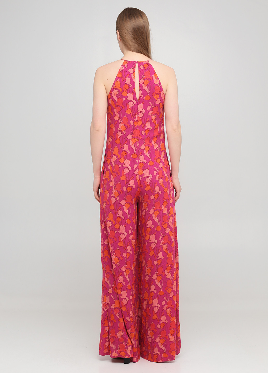 Комбинезон Massimo Dutti комбинезон-брюки цветочный малиновый кэжуал вискоза