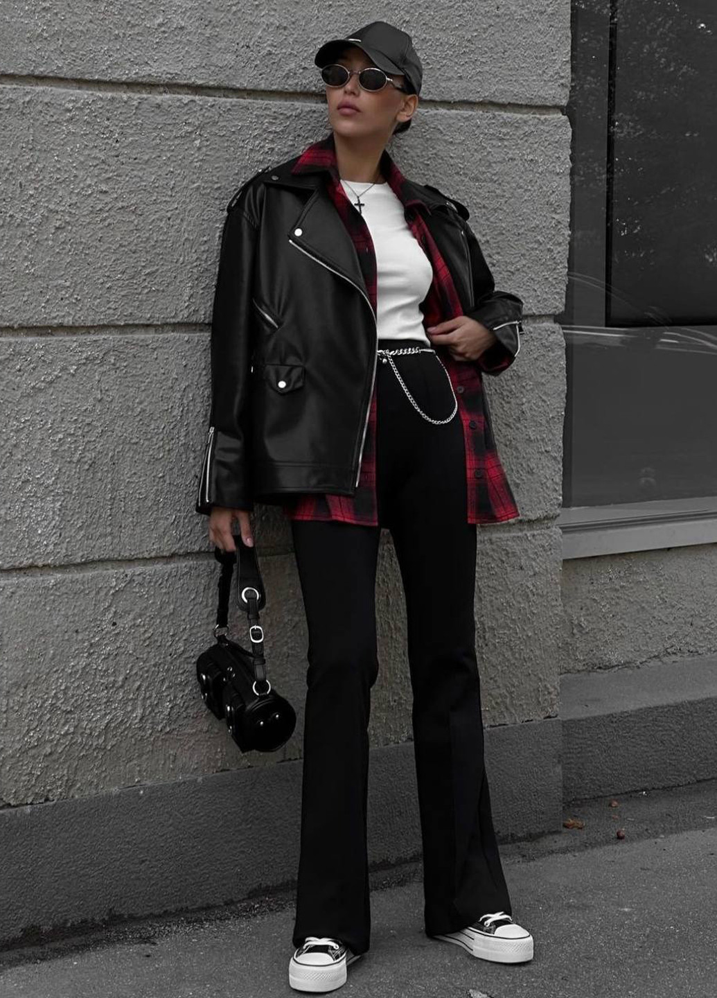 Черная демисезонная куртка косуха No Brand