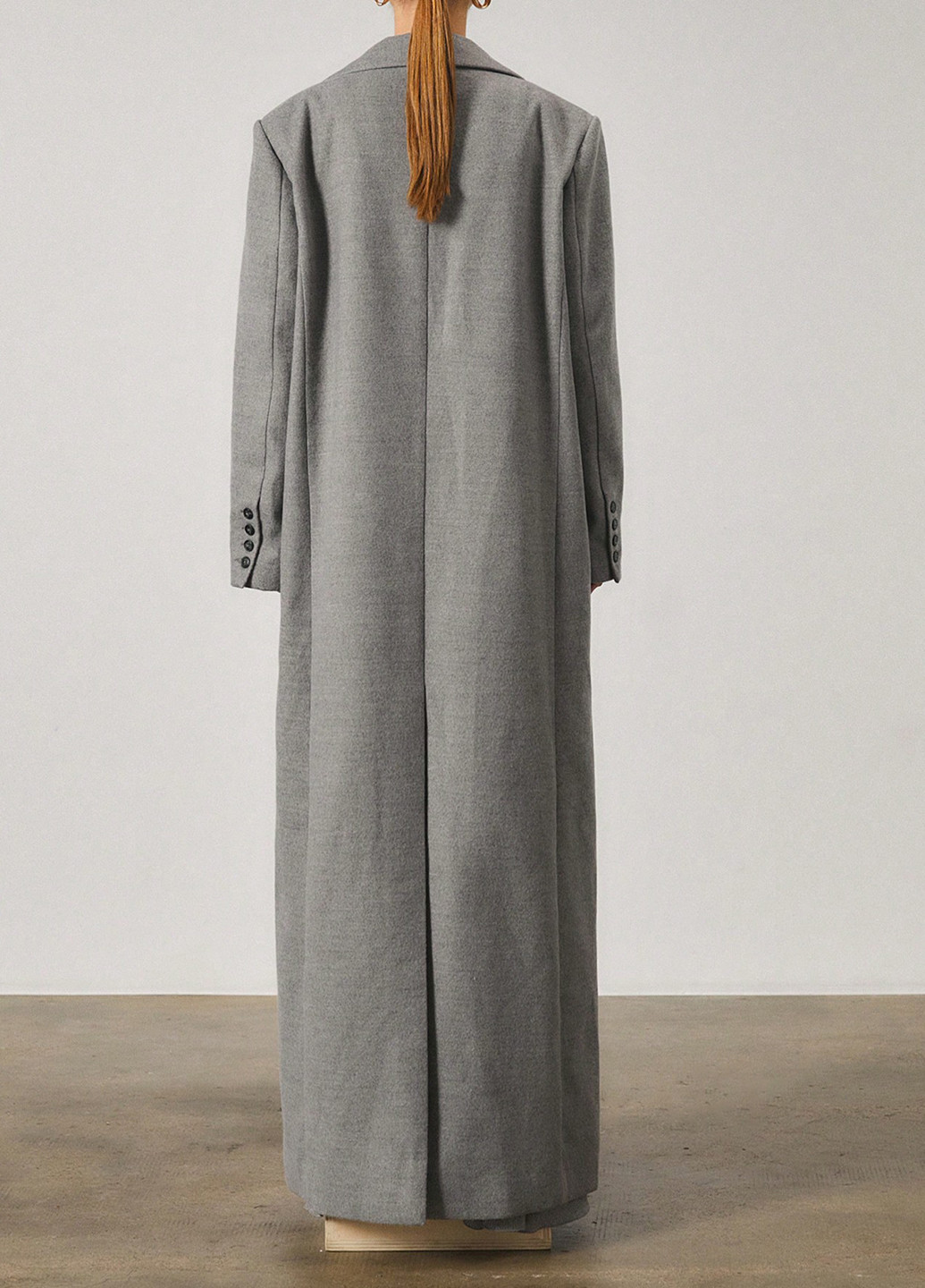 Серое демисезонное Пальто однобортное SHEIN