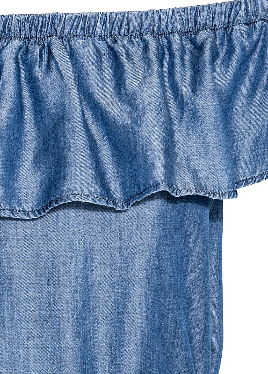 Синя кежуал сукня з відкритими плечима H&M однотонна
