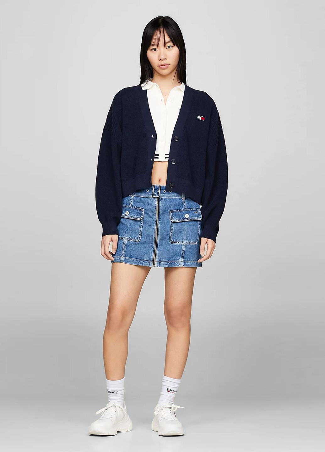 Синяя джинсовая однотонная юбка Tommy Jeans