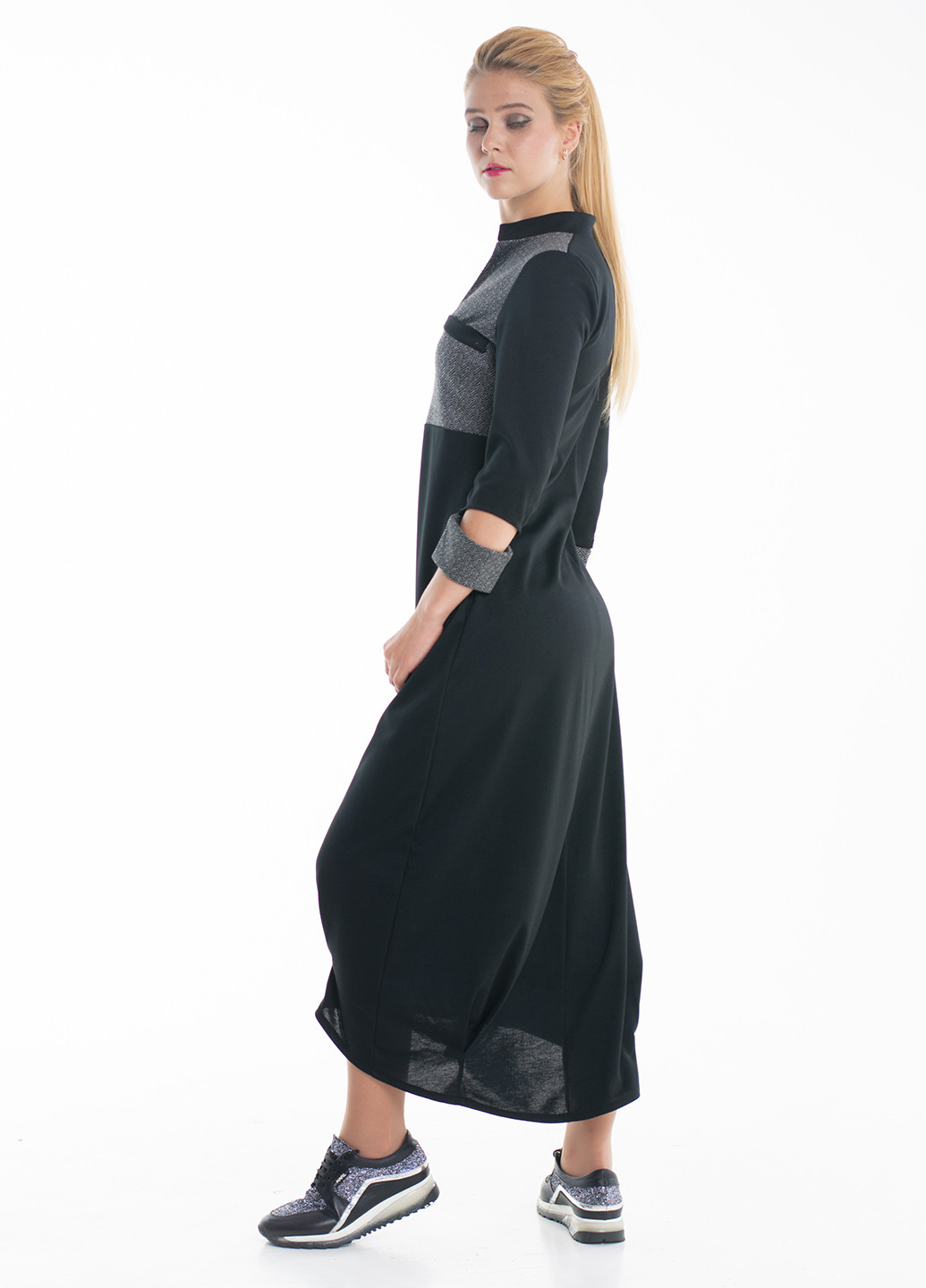 Чорна кежуал платье Alpama з геометричним візерунком