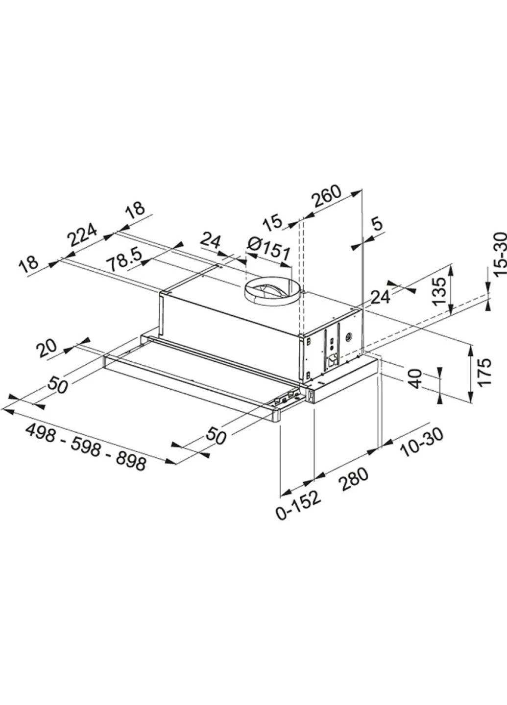 Вытяжка кухонная Flexa FTC 532L GR/XS (315.0547.794) FRANKE (250717531)