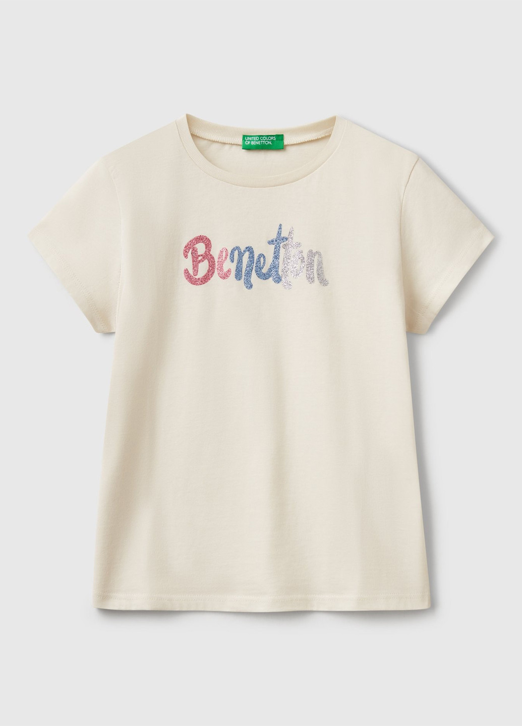 Кремовая летняя футболка United Colors of Benetton