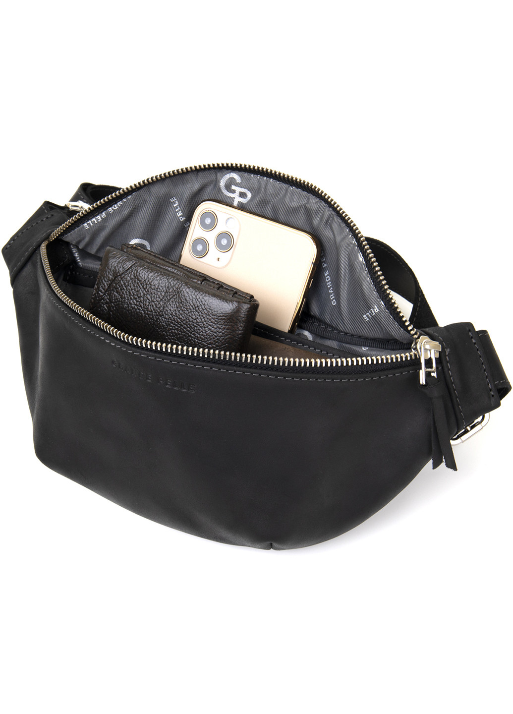 Бананка поясна унісекс вінтажна 25,5х12,5х7 см Grande Pelle (252416146)