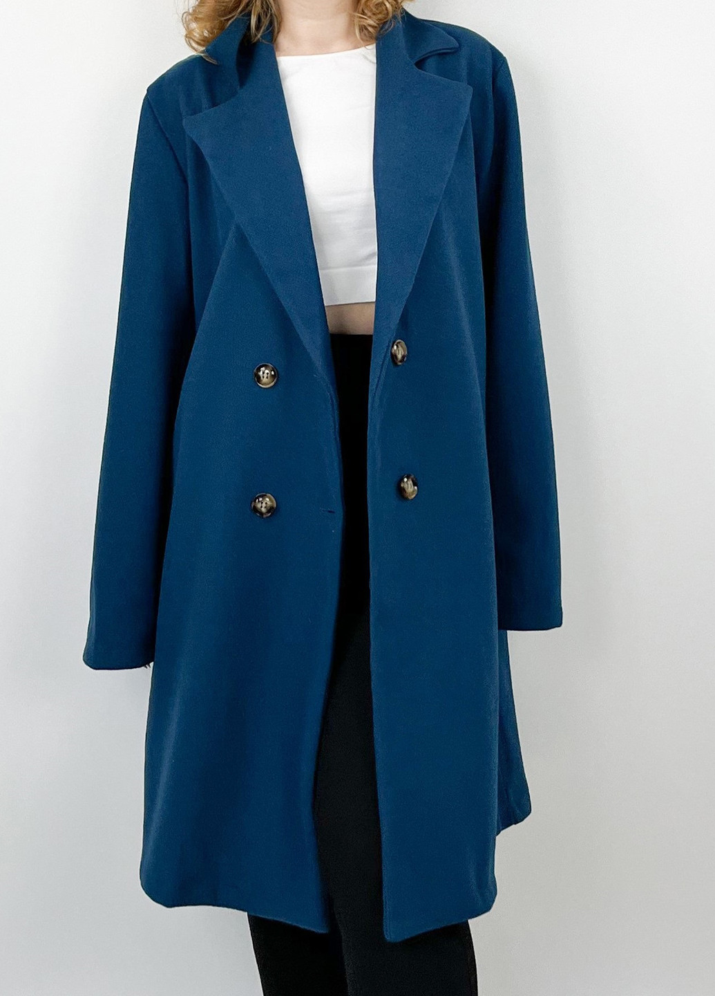 Морської хвилі демісезонне Пальто двобортне Boohoo