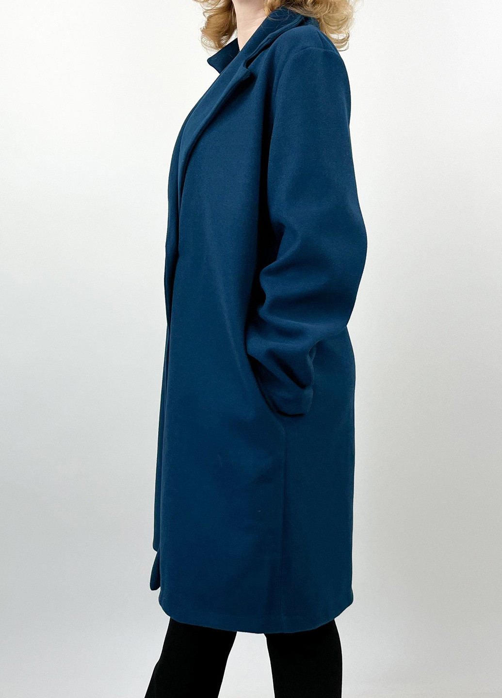 Морської хвилі демісезонне Пальто двобортне Boohoo