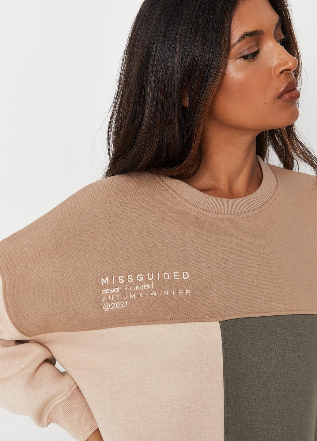 Комбинированное кэжуал платье платье-свитшот Missguided колор блок