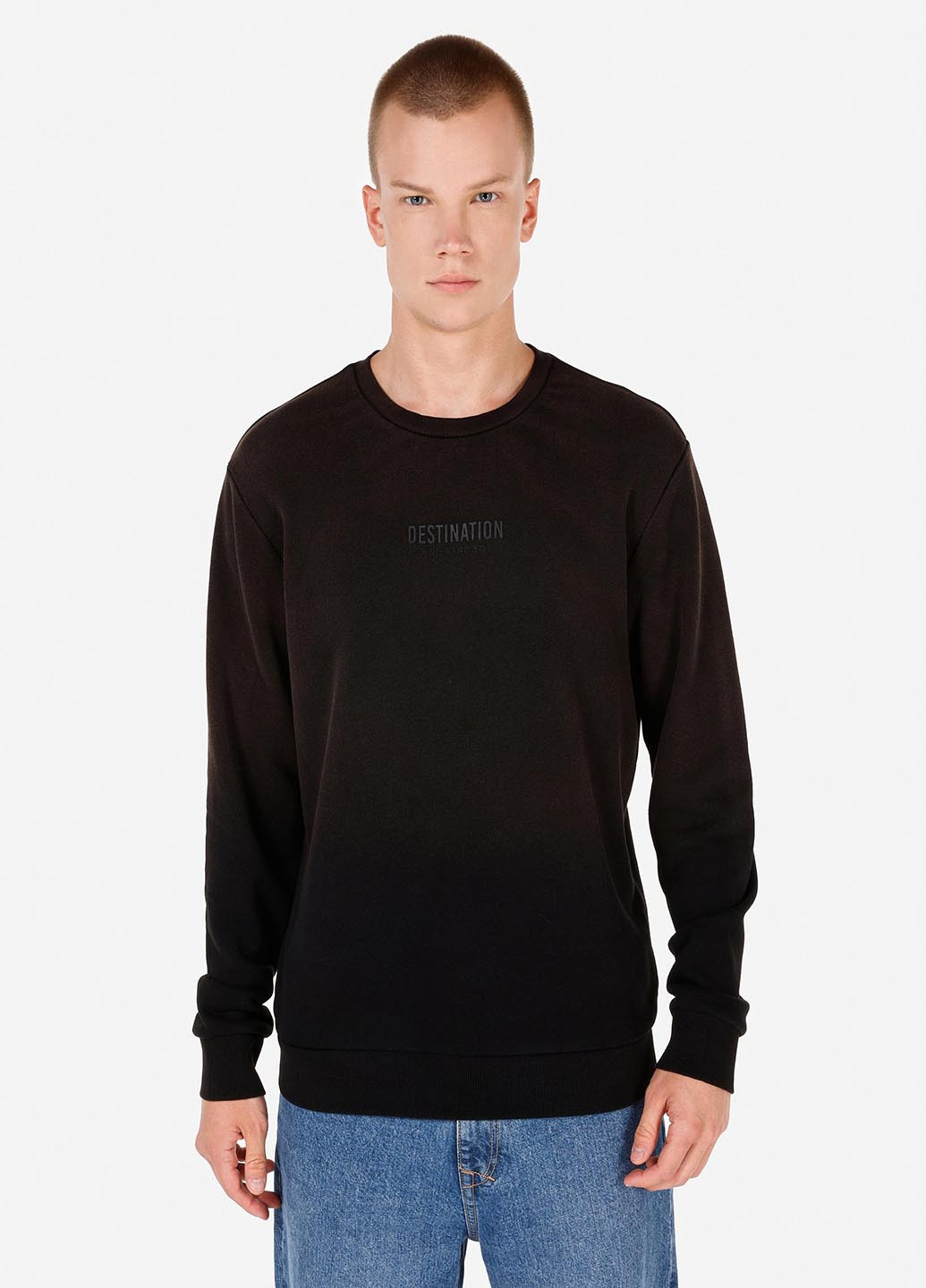 Темно-коричневий світшот Colin's напис без декору (344457482)