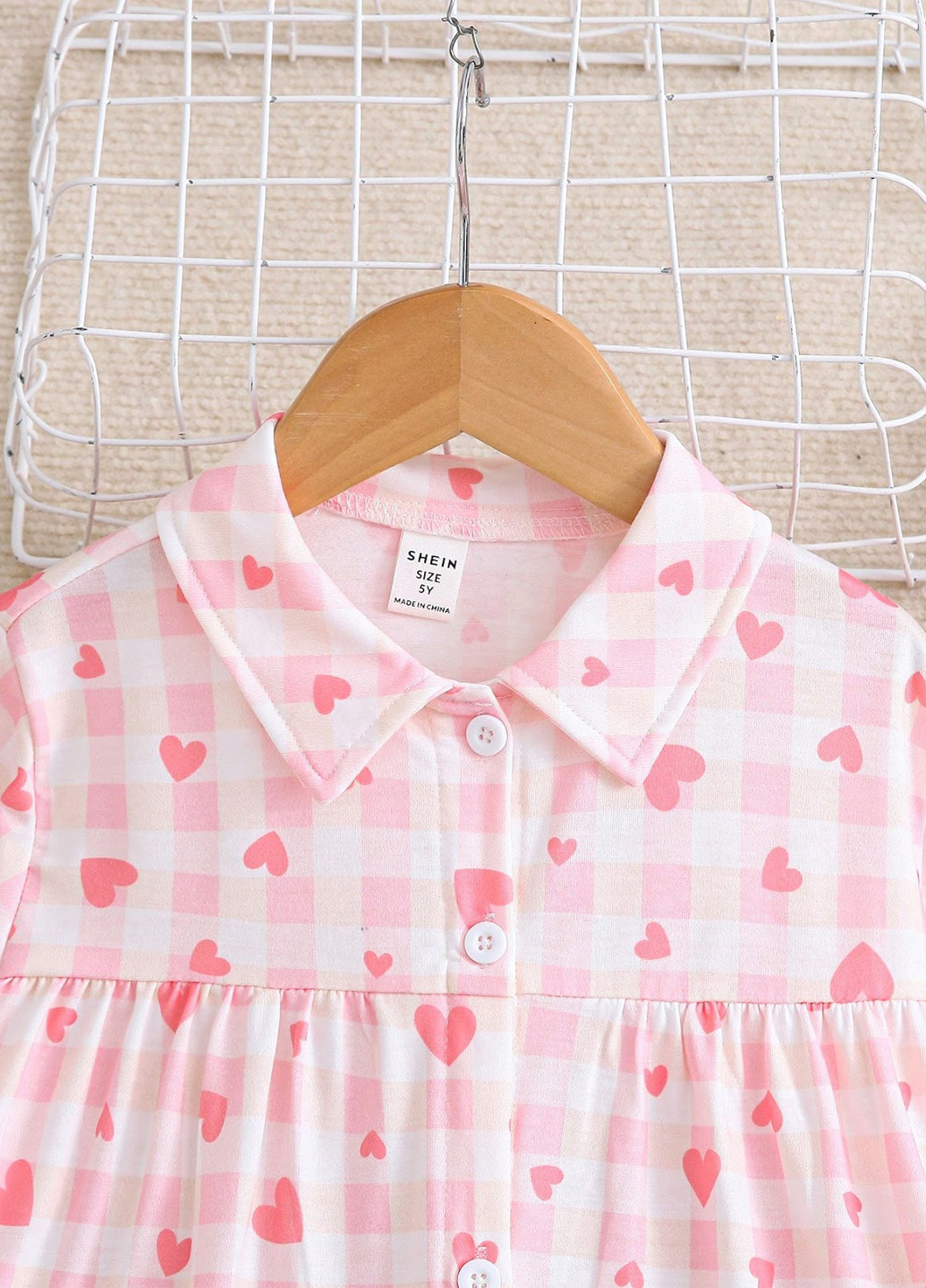 Розовая всесезон пижама (рубашка, брюки) рубашка + брюки SHEIN