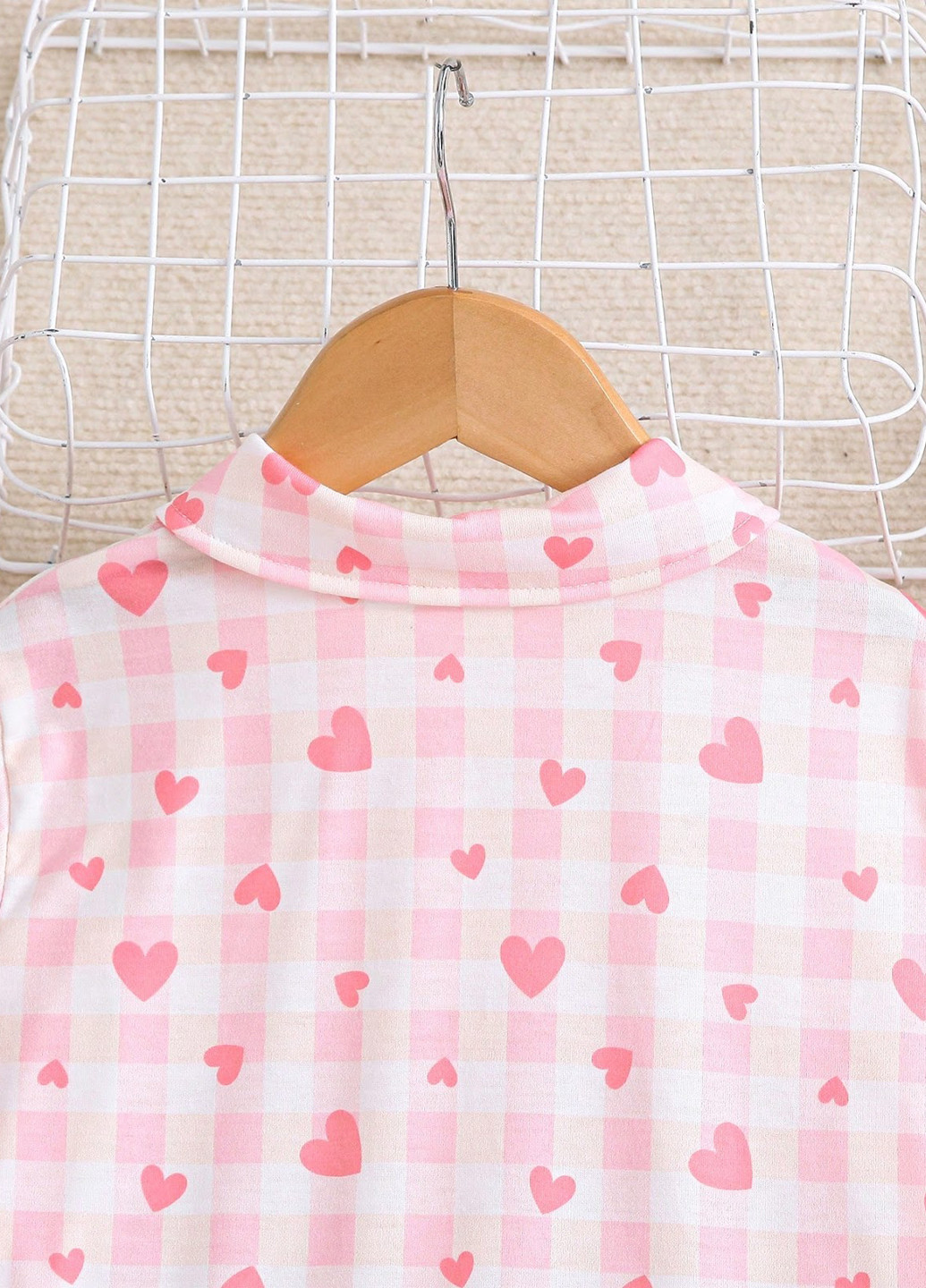 Розовая всесезон пижама (рубашка, брюки) рубашка + брюки SHEIN