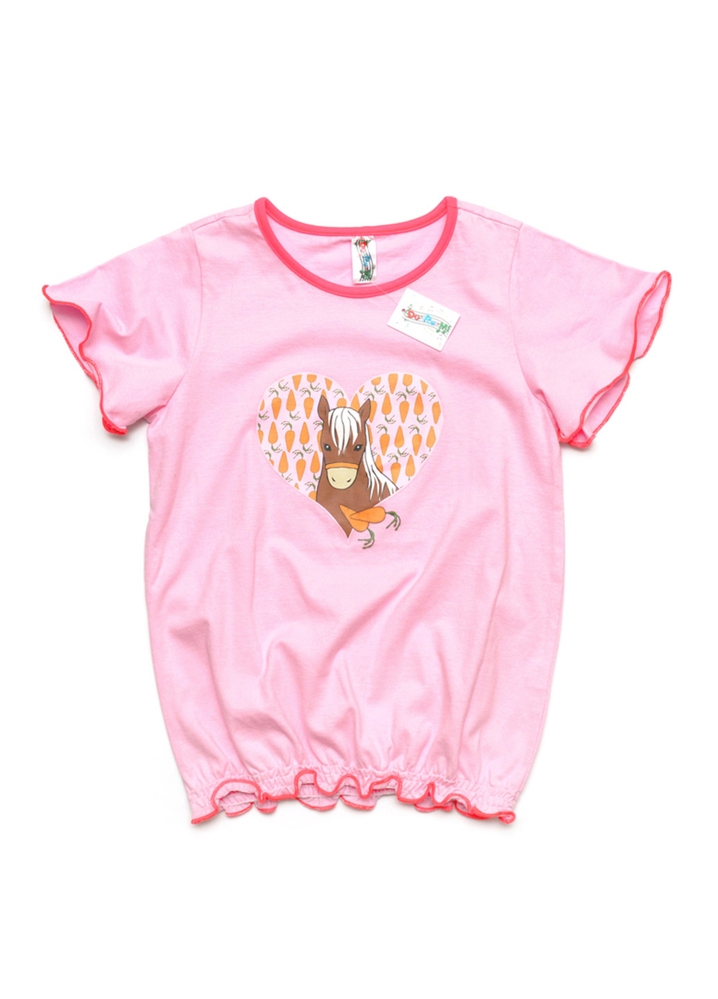 Розовая летняя футболка с коротким рукавом Do-Re-Mi
