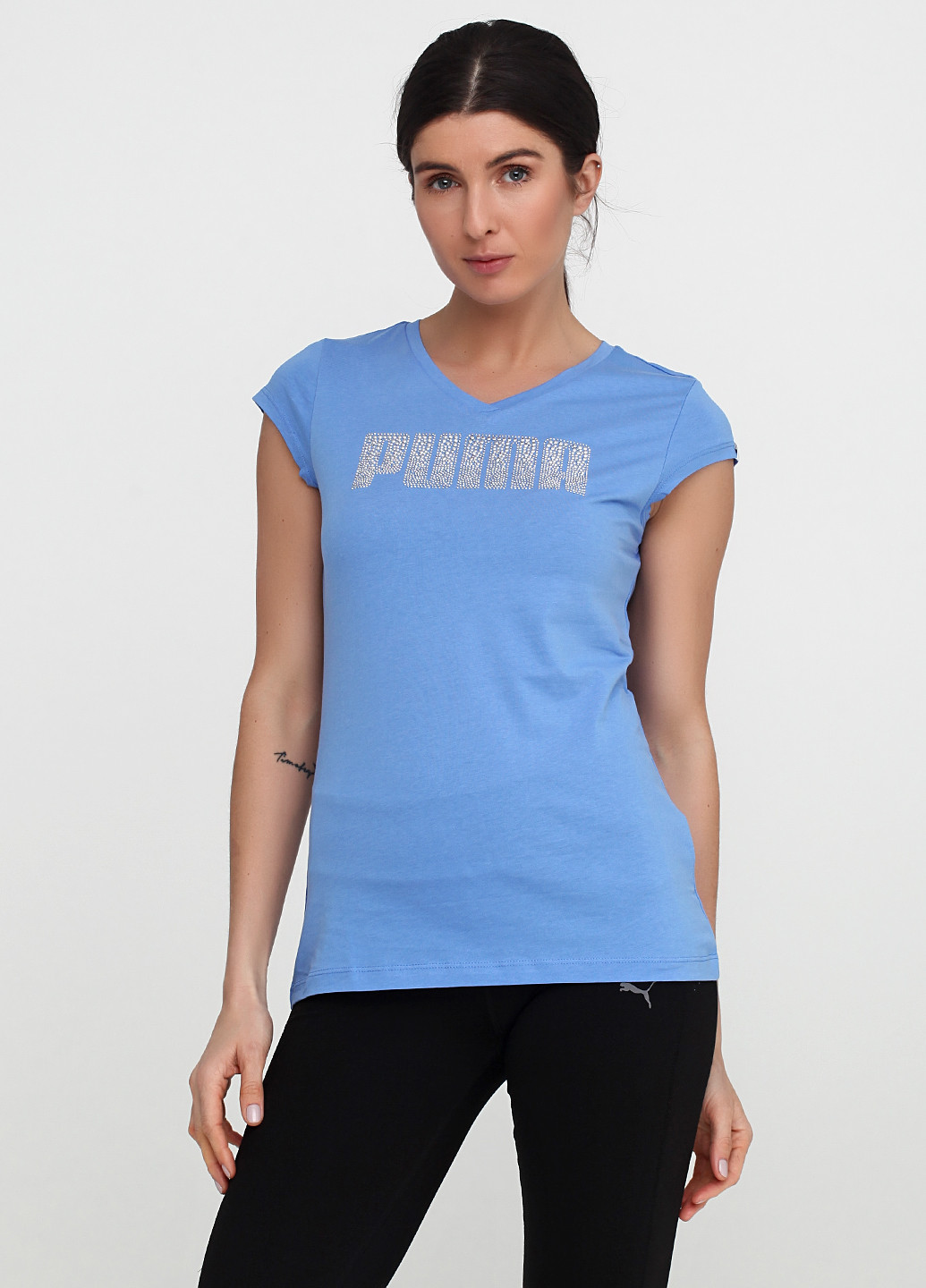 Голубая всесезон футболка с коротким рукавом Puma