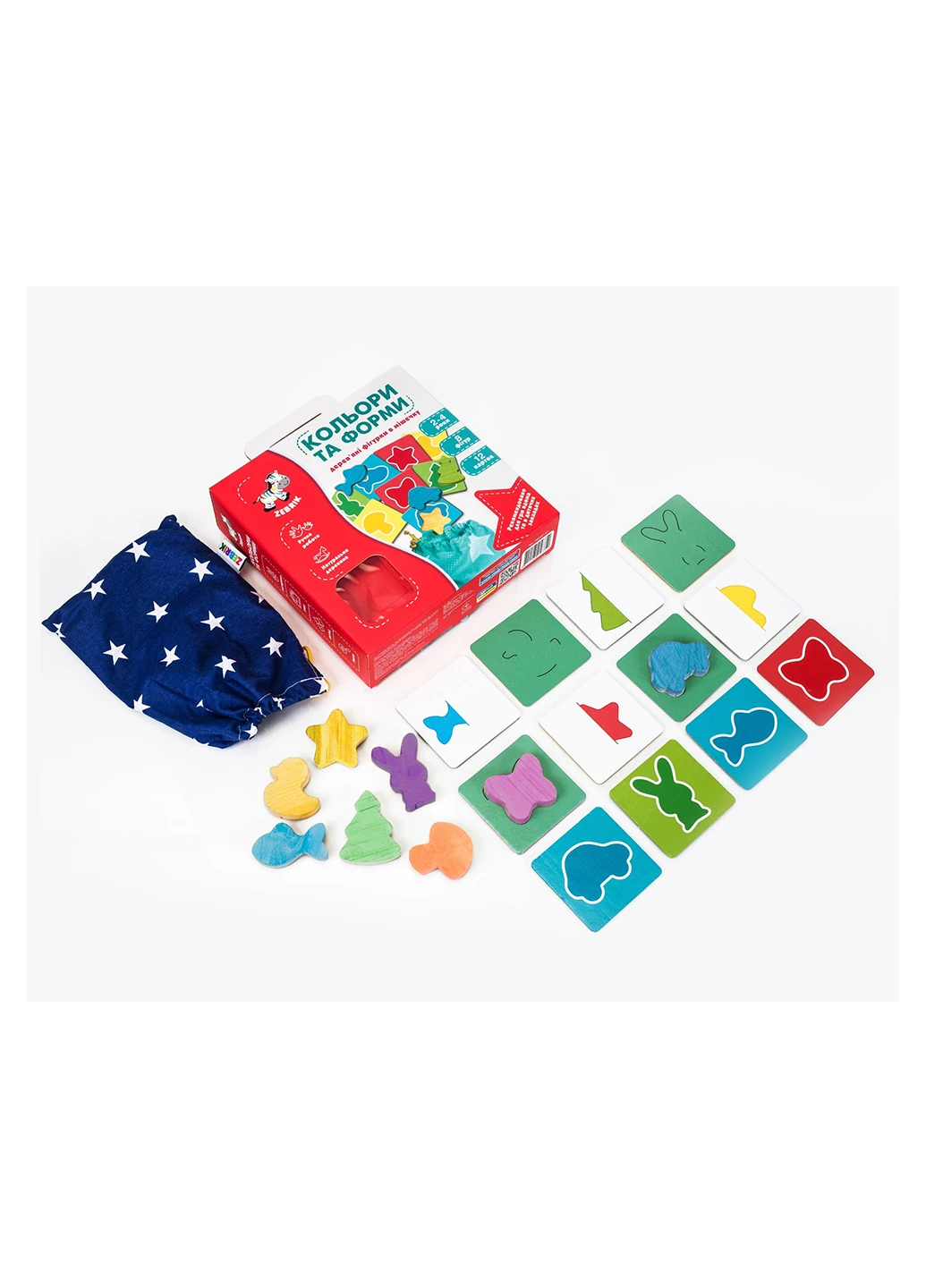 Дерев'яні фігурки в мішку Кольори та форми Vladi toys ZB2001-01 (255292251)