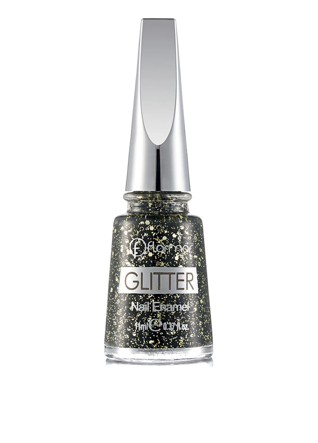 Лак для нігтів гліттерний №gl05 (black diamonds), 11 мл Flormar (52255449)