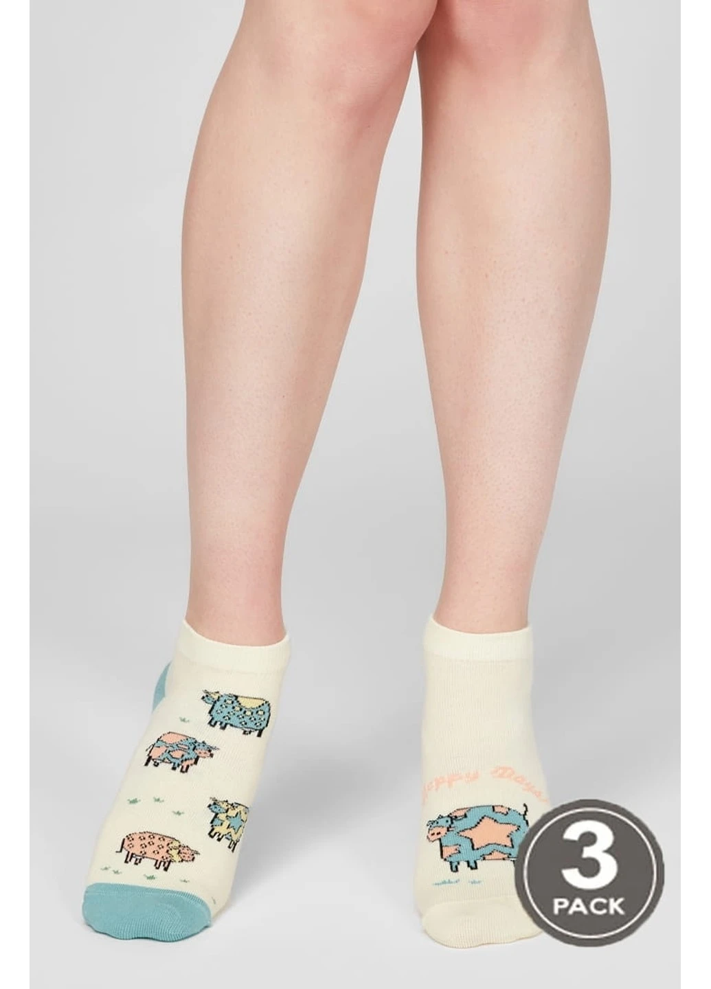 Молочные носки женские хлопковые socks low 113 (3пары) Legs рисунки (254993878)