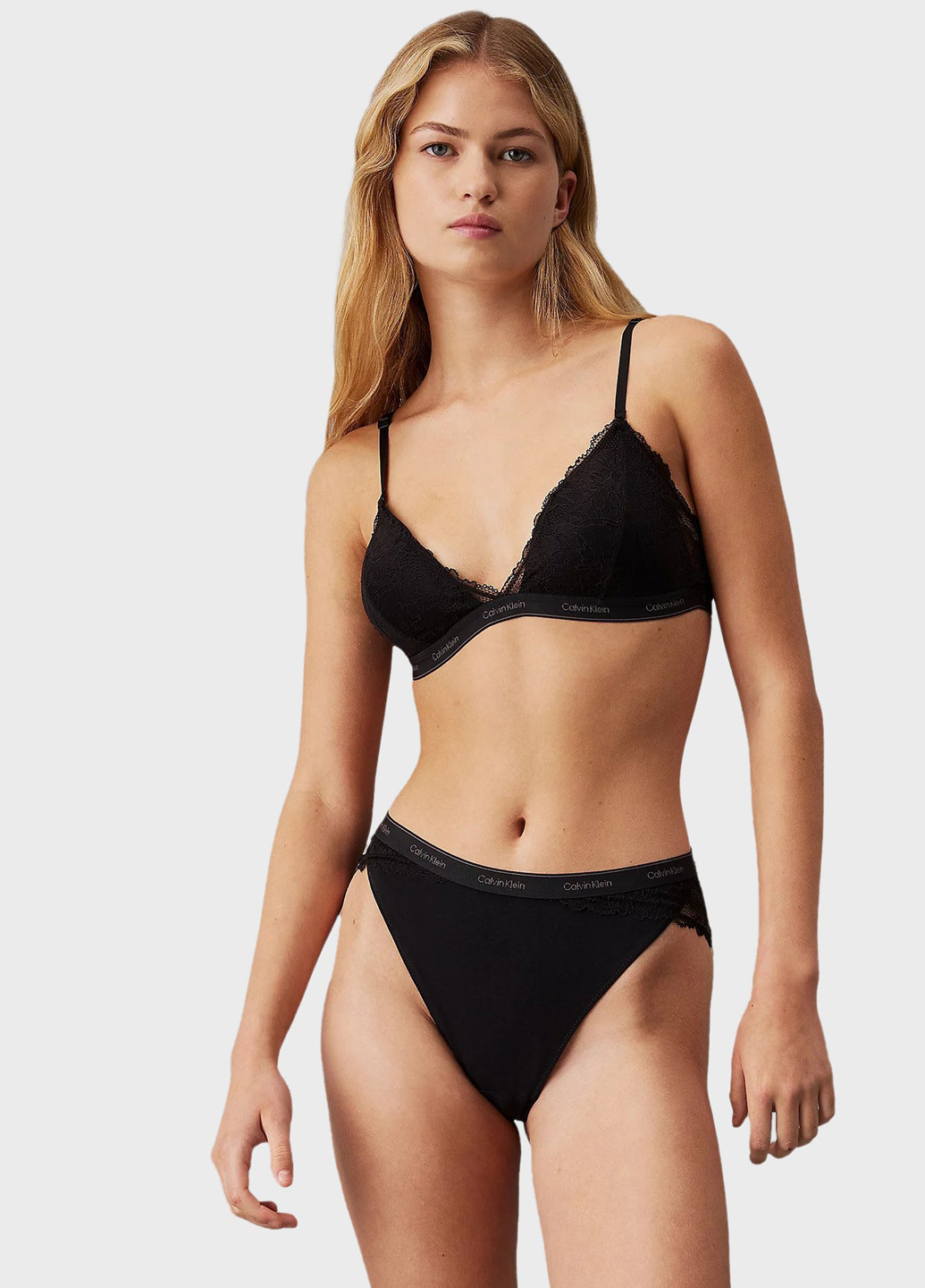 Чёрный бюстгальтер Calvin Klein без косточек полиамид