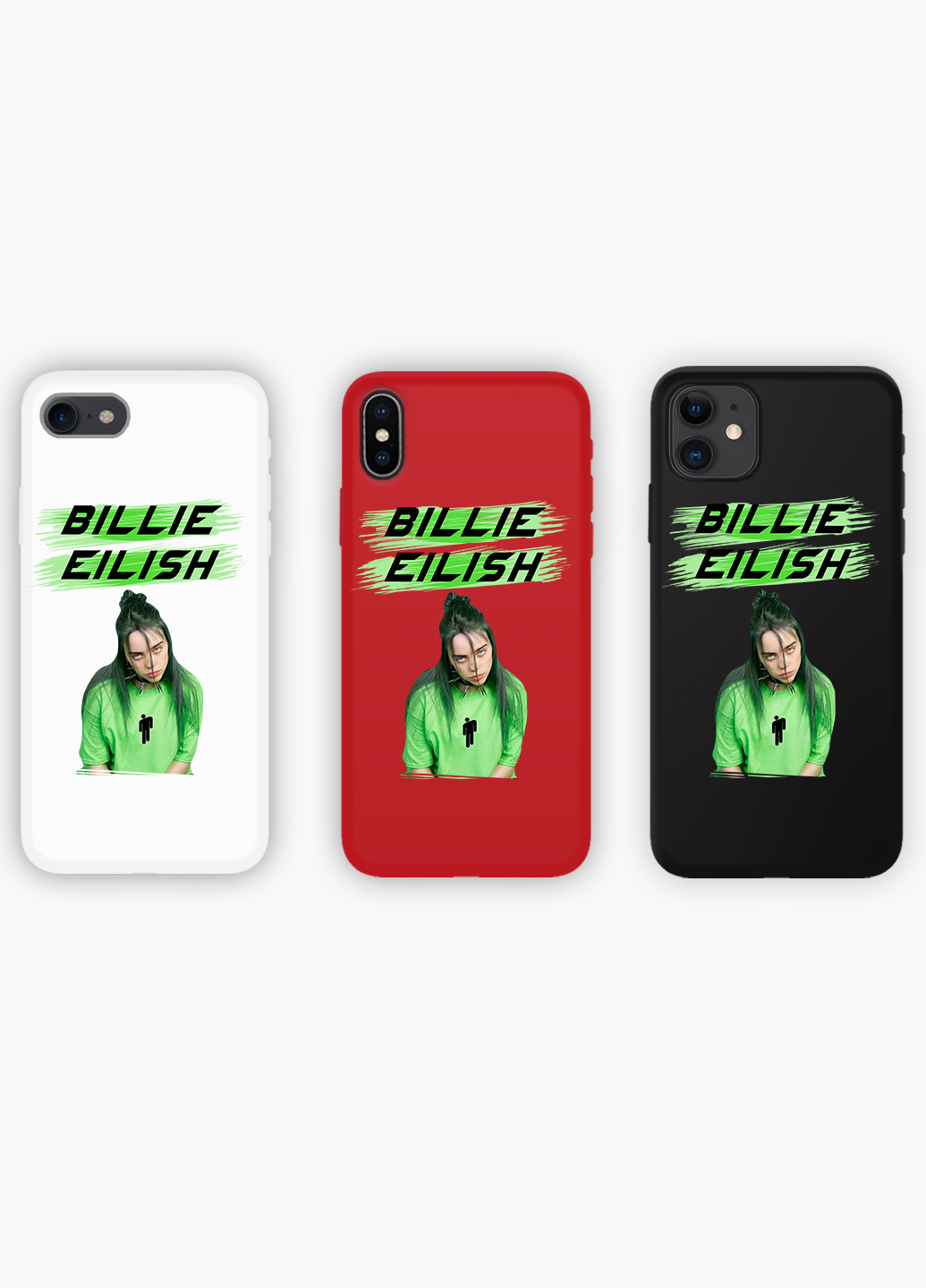 Чехол силиконовый Apple Iphone 11 Билли Айлиш (Billie Eilish) Белый (9230-1207) MobiPrint (219336209)