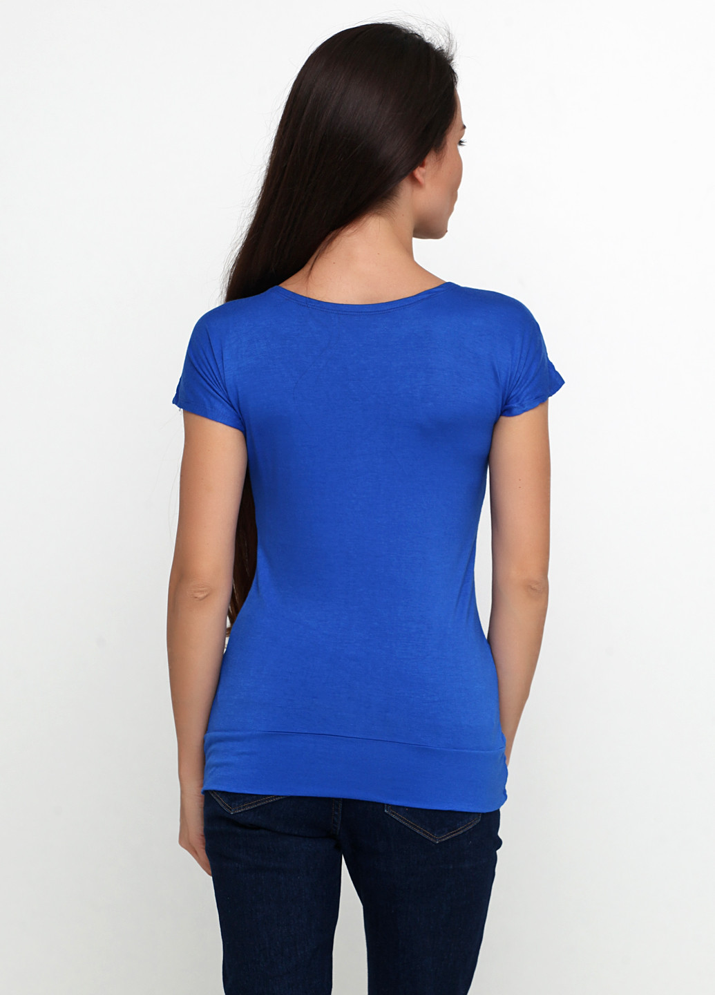 Синяя летняя футболка Qian Fei