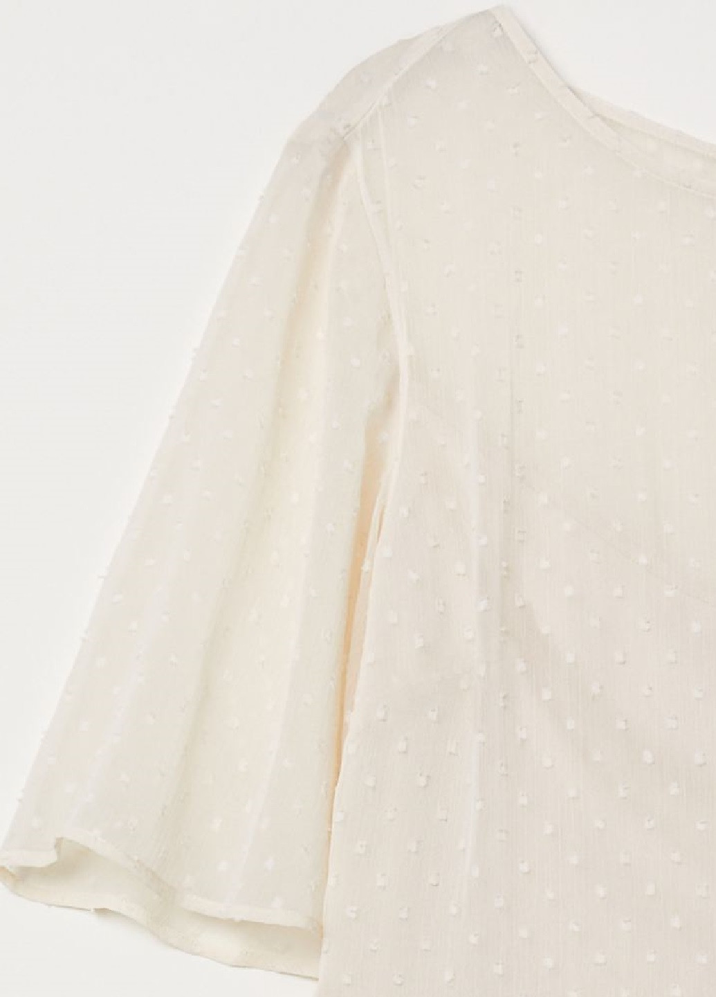 Светло-бежевое кэжуал платье клеш H&M в горошек