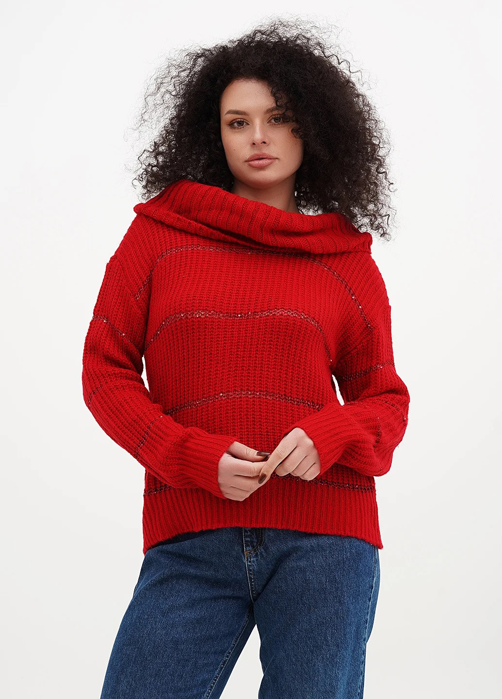 Красный демисезонный свитер Studio